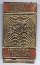 Orig.participant pin   XIX.Olympic Games MEXICO 1968  -  PRESSE  !!  EXTREM RARE
