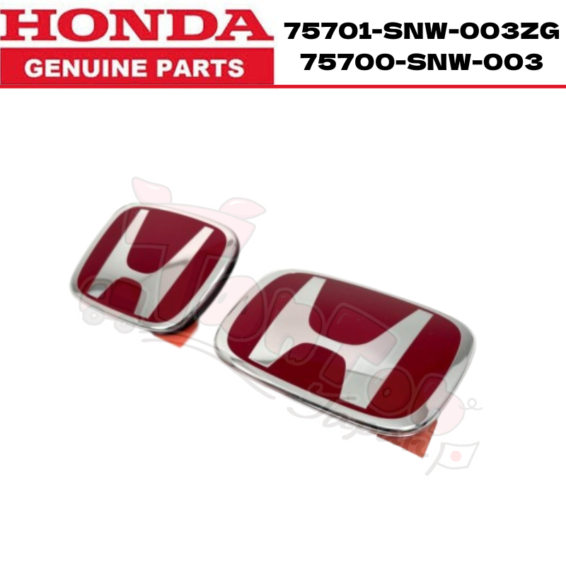 HONDA GENUINE CIVIC FD2 TYPE-R Front & REAR RED H EMBLEM | eBay