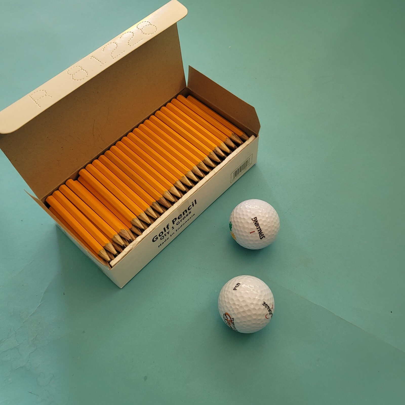 Mini Golf Pencils Yellow 3.25 Inch 144 Count with 2 Golf Balls-image