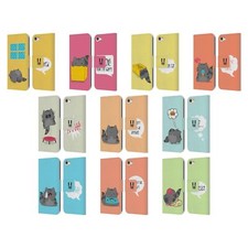 HEAD CASE DESIGNS WILBUR THE CAT LEATHER BOOK WALLET CASE FOR APPLE iPOD TOUCH