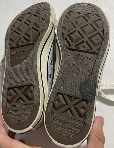 Converse All Star Silver Glitter Low Top Sneakers Women’s Size 8 Men’s Size 6 - Picture 5 of 6