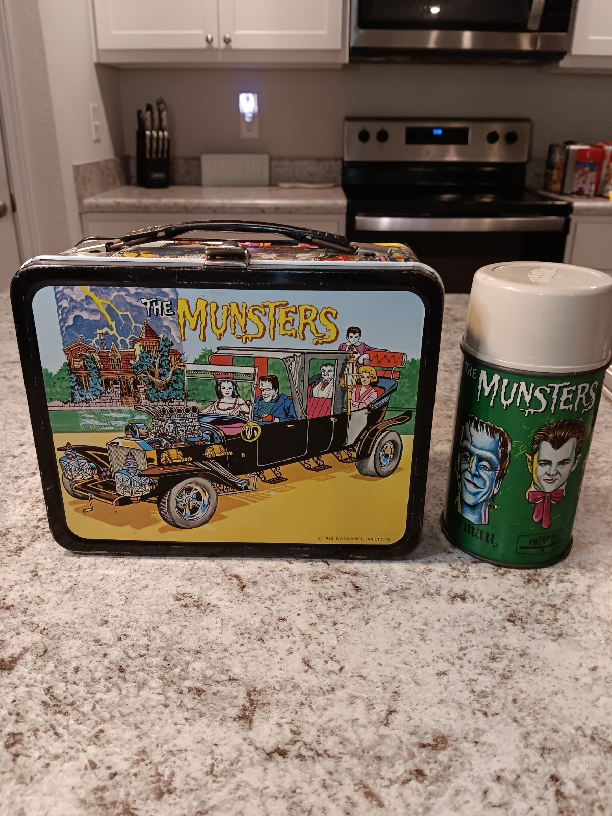1965 The Munsters Lunch Box & Thermos * Vintage * RARE Lunchbox tin kit