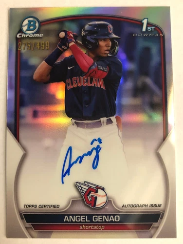 2023 1st Bowman Chrome #CPA-AG ANGEL GENAO Auto Refractor SP /499 Guardians