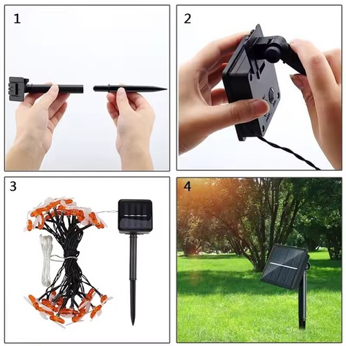 Solar Powered 30 LED String Light Garden Path Yard Decor Lamp Outdoor Waterproof - Picture 15 of 23