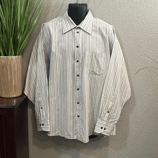 MS16 Kenneth Cole men  s long sleeve button-down dress/casual shirt XXL 18 34/35