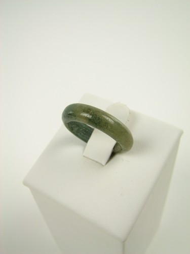 Genuine Natural Variegated Jade Round Eternity Ring Band - Size 6.25 #710 - Picture 5 of 5