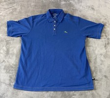 Tommy Bahama Blue with White Stitching Short Sleeve Polo Shirt Size Medium