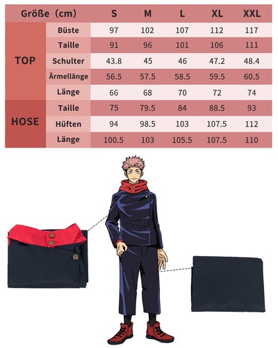Itadori Yuji Costume de cosplay Jujutsu Kaisen Costume de carnaval Halloween ... - Afbeelding 4 van 7