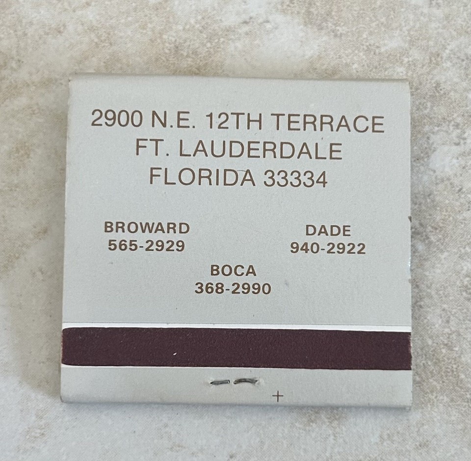 Gibby’s Steaks & Seafood Ft. Lauderdale Vintage Full Unstruck Matchbook