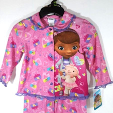 Doc McStuffins Pajamas Girls size 3T NEW Button-Down Shirt Pants Pjs Set LAMBIE
