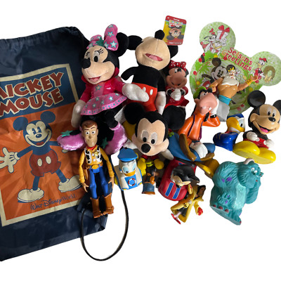 LOT Disney Assorted Mixed Lot Plush Plastic Toys Clementoni Car Bag Junk Drawer