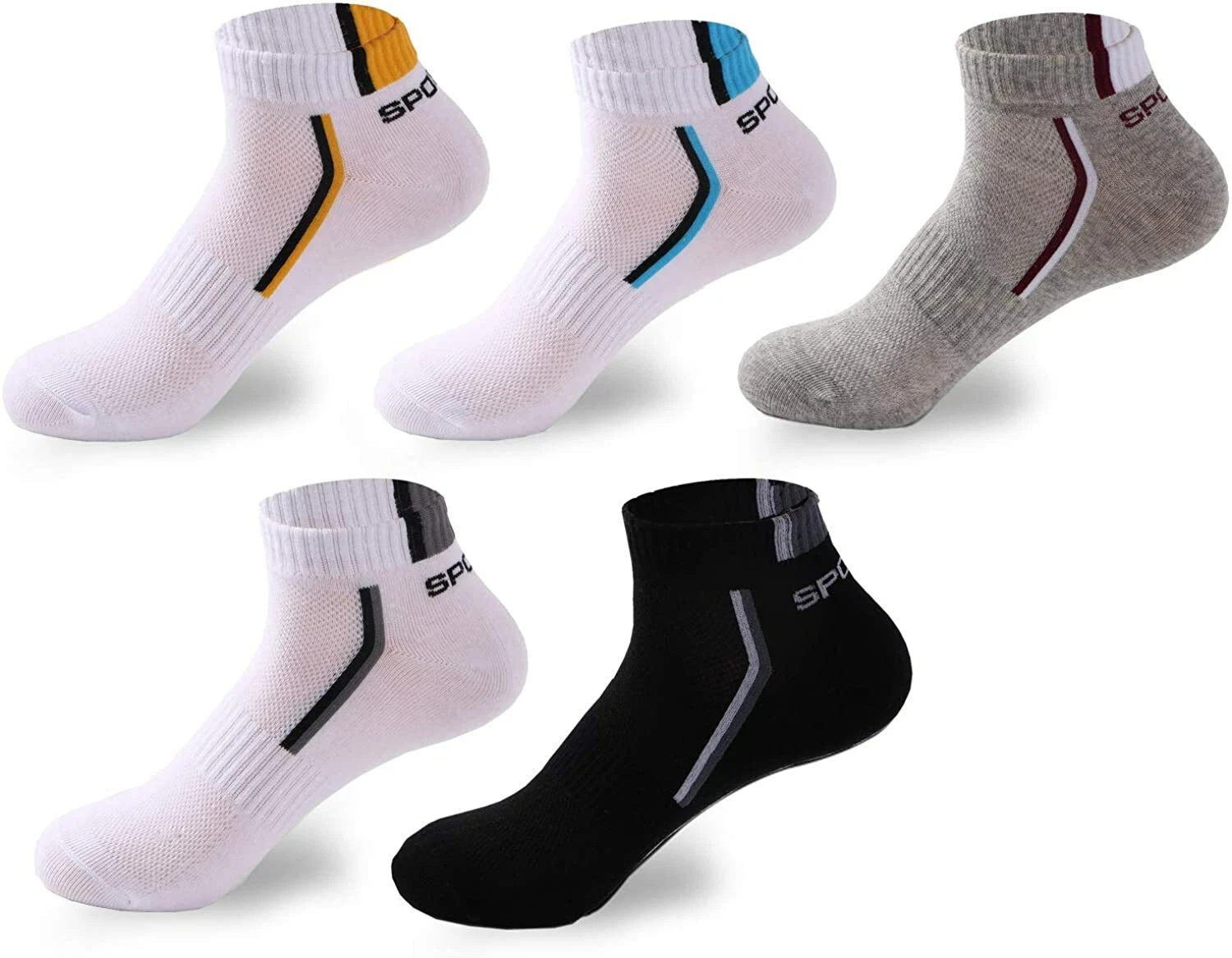 5 Pairs of Womens Mens Low Cut Trainer Socks Running Sport Ankle Cotton Athletic