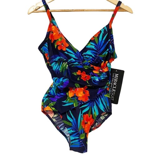 New Miraclesuit Tropical Sunset Hidden Treasure One Piece Swimsuit New