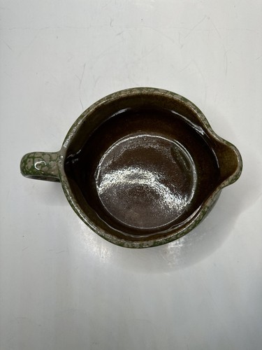 Vintage Beaumont Brothers Pottery Green Gravy Sauce Boat Salt Glaze Stoneware - Picture 4 of 11