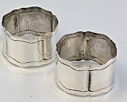 Mexico Sterling Silver pair of Round Napkin Rings 1 1/8" wide band