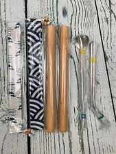 Reusable Metal Straws with Portable Case Stainless Steel 8.5in Eco Friendly