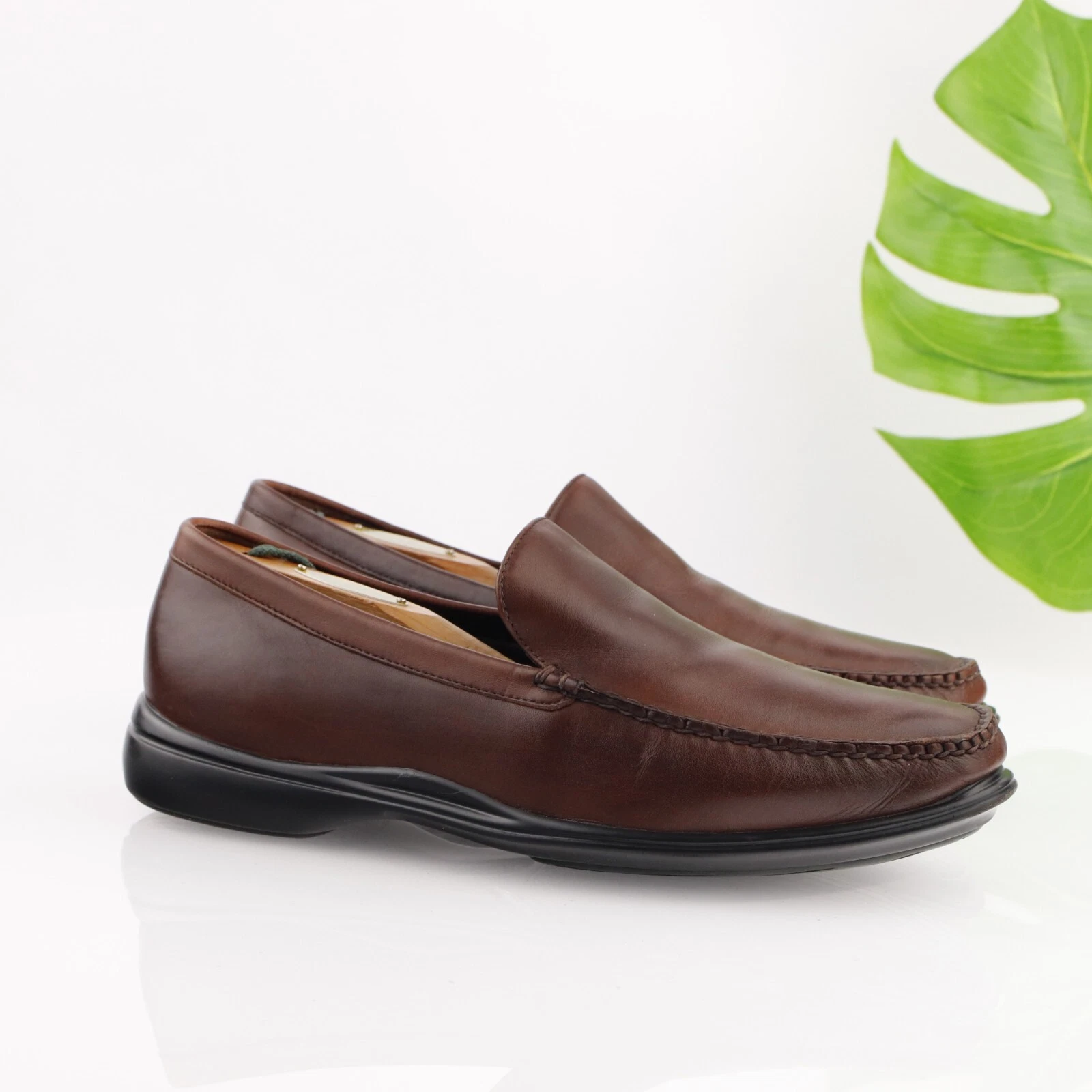 NIKE Mocassino uomo Cole Haan Air Hol taglia 9 M pelle marrone scarpa veneziana slip on