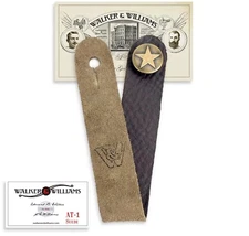 Walker & Williams AT-1 SB Suede Acoustic Guitar Strap Button Headstock Adaptor