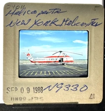 1988 New York Helicopter N9330  Sikorsky Airplane Aircraft 35mm Slide Kodachrome