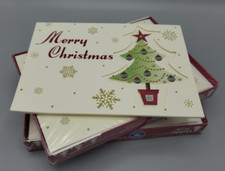 HOLIDAY STYLE Merry Christmas Tree Die Cut Cards 2 Bx 28ct w/envelopes  9ct w/o