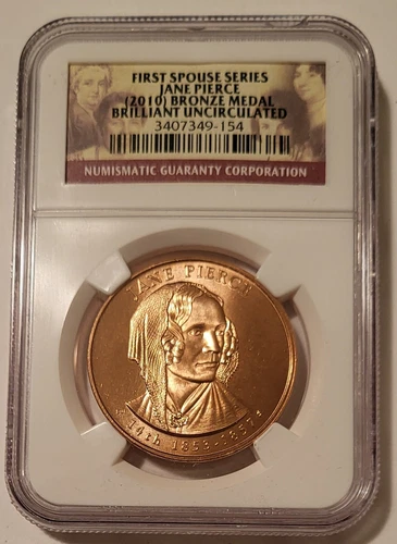 2010 Jane Pierce U.S. Mint First Spouse Bronze Medal BU NGC