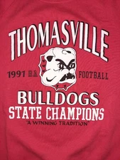 Vintage 1991 Thomasville bulldogs L sweater football state champions NC Santee