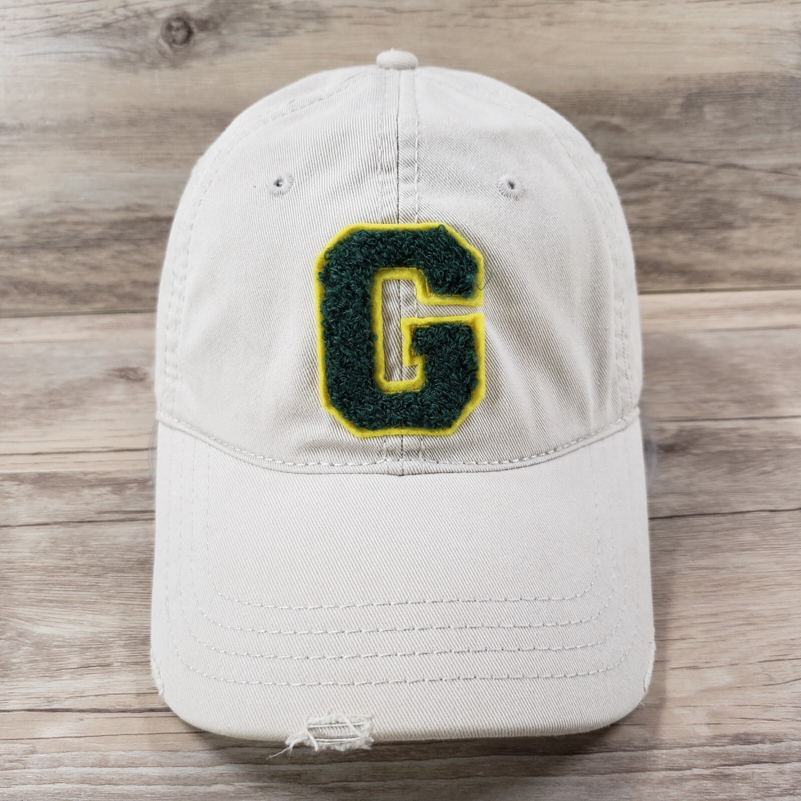 G Lettered Hat Cap Strap Back Initial Patch Beige… - image 1