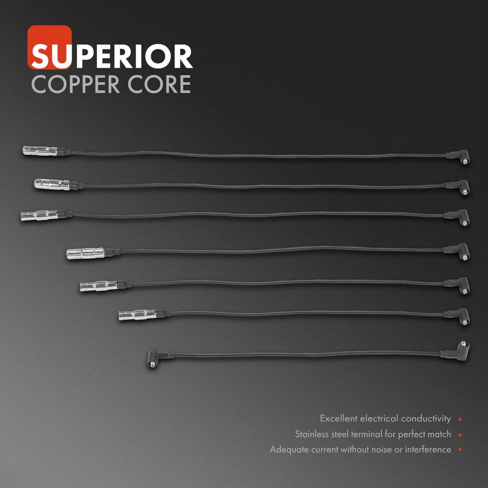 Juego de 7 cables de bujía para Volkswagen Corrado Golf Jetta Passat V6 2,8 L 7 mm Foto 2 de 4