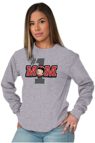 Betty Boop Number 1 Mom Mother's Day Gift Long Sleeve T Shirt Tees For Women - 第 5/9 張圖片