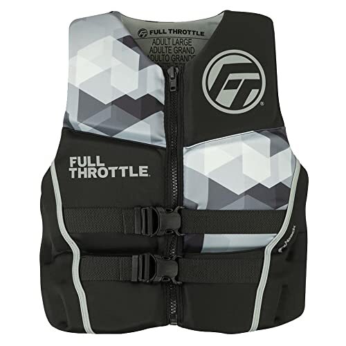 Adult Rapid Dry Flex Back Life Jacket, Grey, X-Large
