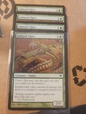 4x Ambush Viper - Innistrad - MTG Magic #169 Green English Snake LP Playset x 4