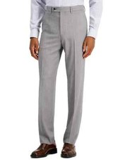 Nautica Men's Light Grey Solid Modern Fit Stretch Dress Pants 32 x 30 ymy1525