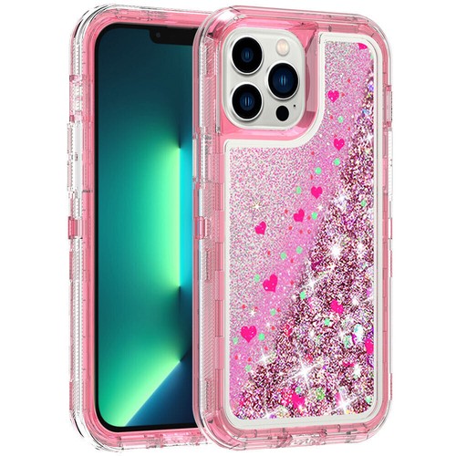 For iPhone 13 12 Pro Max 11 Hard Liquid Glitter Girl Cute Case+Screen Protector - Picture 23 of 52