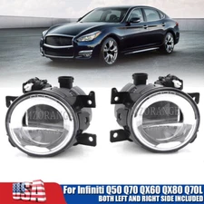 PAIR LED Front Bumper Fog Light Driving Lamp For Infiniti Q50 Q70 QX60 QX80 Q70L