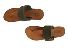 Flojos Women's Grace Flat Sandal, Khaki/Tan Casual Stylish  Comfy Flip Flops