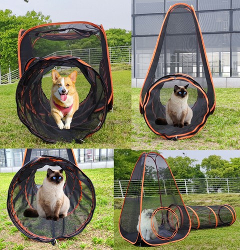 6 in1 Portable Pet Tunnel House Pop Up Outdoor Enclosure Pet Playpen Play Tent - Picture 7 of 14