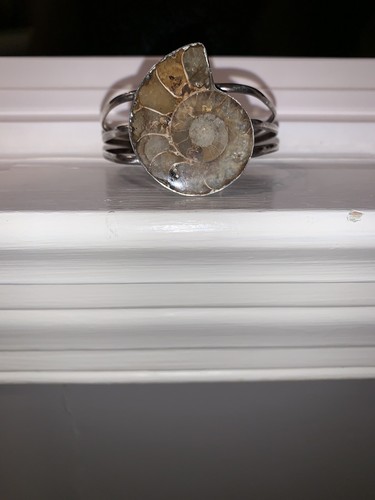 Large Sterling Silver Ammonite Cuff Bracelet - Picture 9 of 12