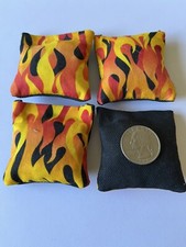 4 Flame Black Back Mini cornhole, bean bags, 2" X 2"