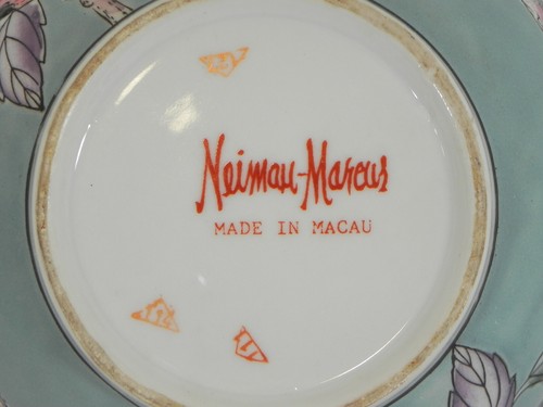 Neiman Marcus Blue con ciotola/vaso in porcellana uccellini con coperchio - Made in Macao - Foto 12 di 21