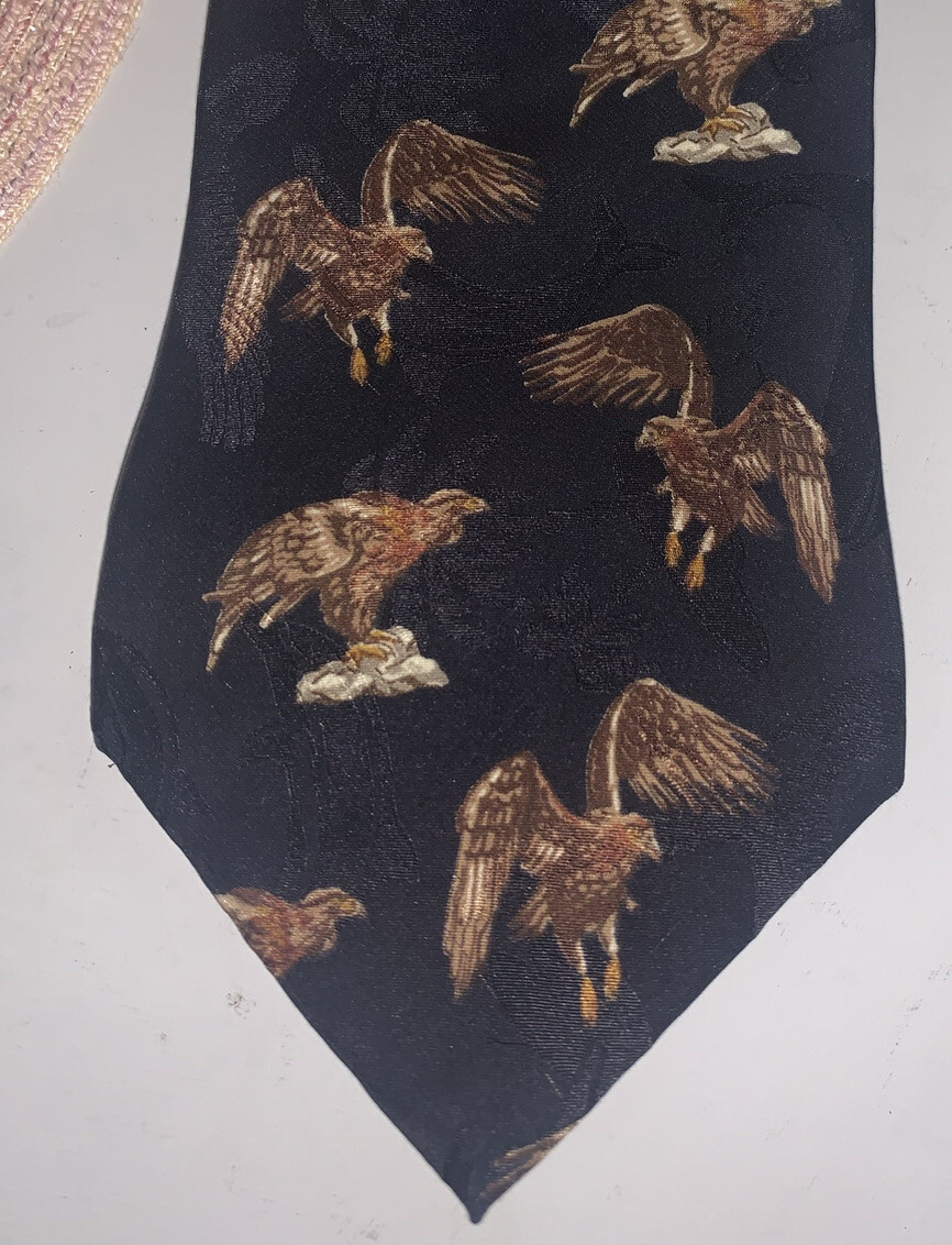 100 Silk Endangered Species Necktie Made in USA Eagl… Gem