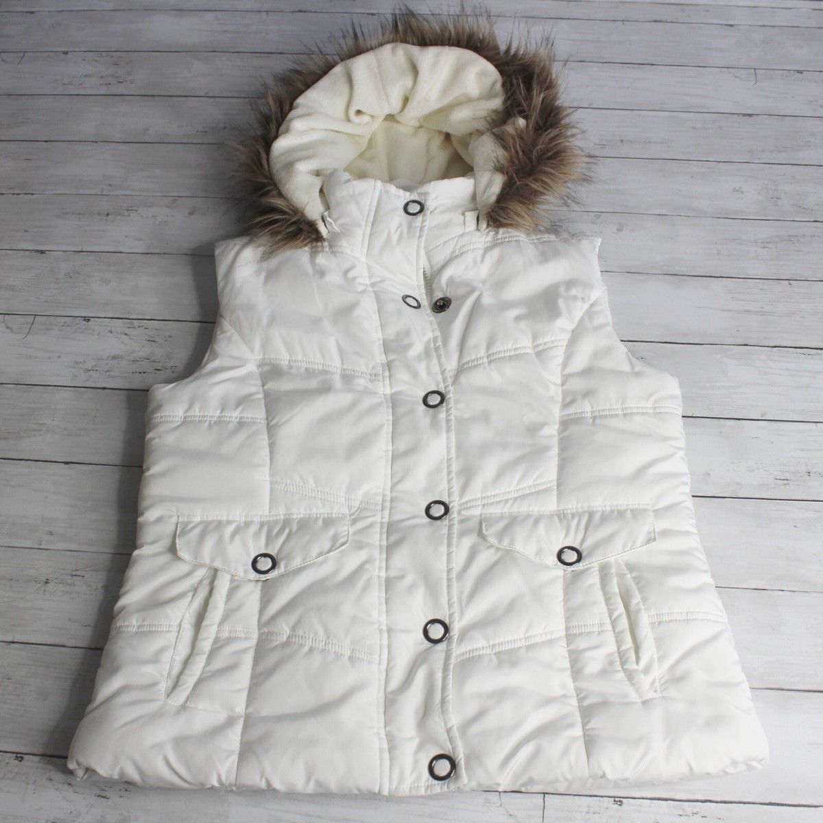 Vanity Women's Sleeveless Puffer Jacket Vest Size L Winter