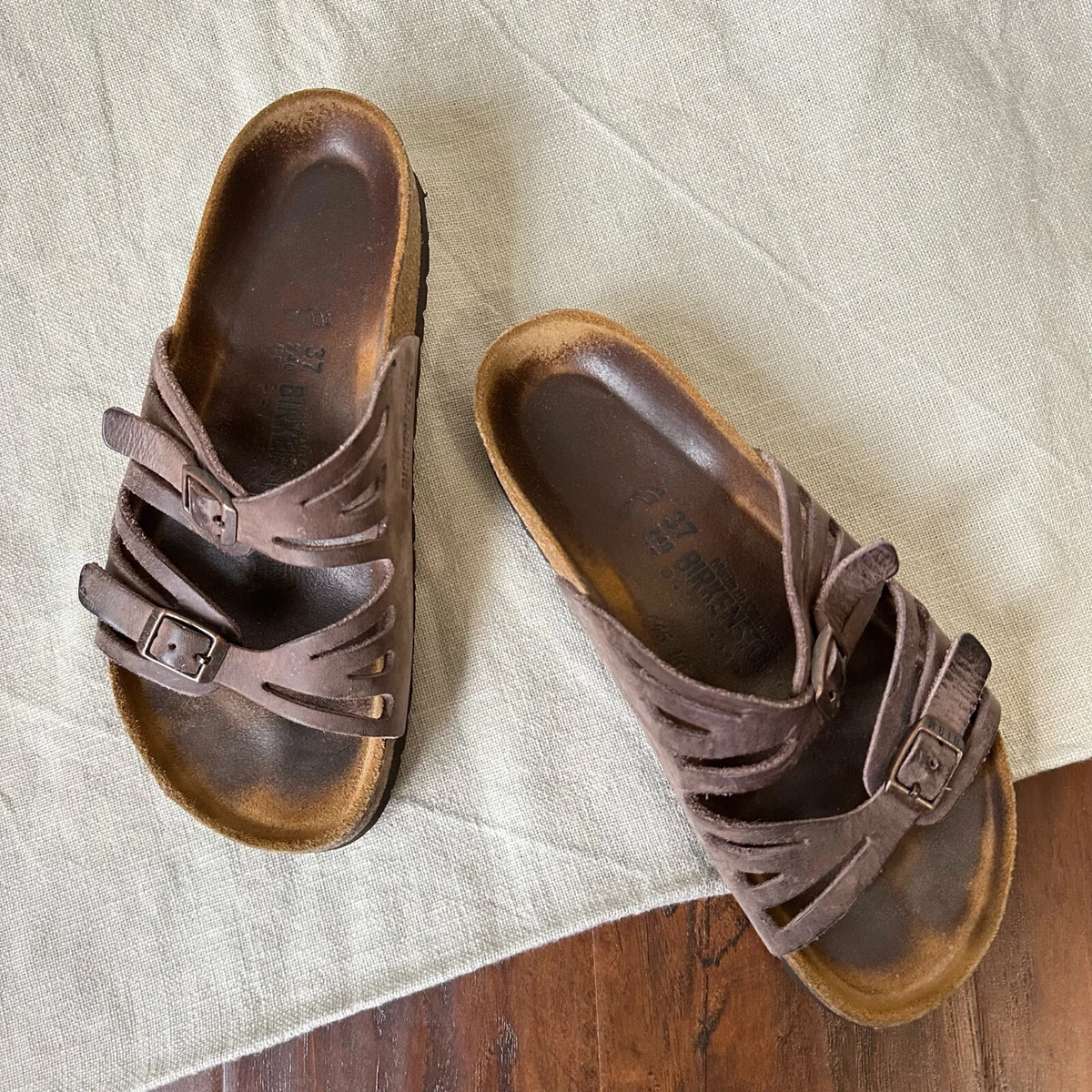 BIRKENSTOCK Granada Sandals Oiled Leather Habana Womens EU 37 US 6 6.5 Wide