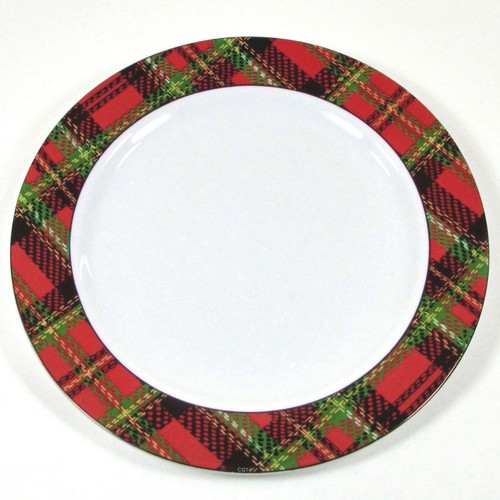 Tabletops Unlimited EDINBORO 7.5" Salad Plate Set 4 Red Black Green Plaid - Picture 10 of 12