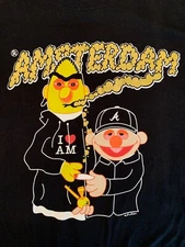 Sesame Street Bert and Ernie Humour Amsterdam Weed Parody Shirt Size XL