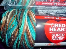 FREE SHIP 3 Skeins of Red Heart Super Saver Worsted Weight Yarn  Reef 3949