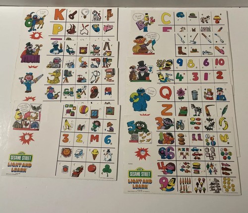 Vintage Sesame Street "Light And Learn" Game (1977) - Lot of Parts (ONLY)