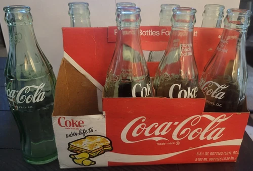 Empty Coca-Cola Bottles In Carrier Case *Cleaned*  Vintage