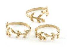 Minimalist Ring Leaf Adjustable Raw brass (18...
