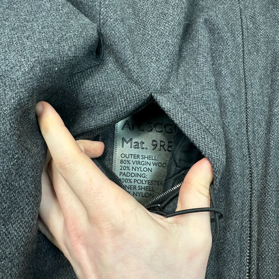 Chaqueta Prada ART SCG05 MAT 9R8 Lana Reversible Hecha en Italia Gris Para Hombre Mediana Foto 3 de 4