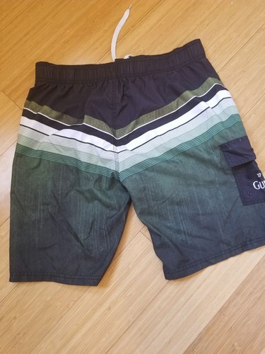 Guinness Mens Green Striped Draw String Board Shorts Swim Trunks Size XL - Picture 2 of 3
